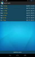 Aplikacja Weather@Home na Androida - wybr danych archiwalnych
