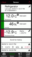 Mobile Alerts - aplikacja, dane z czujnika