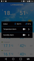 Aplikacja LivingSense - alarm temperatury i wilgotności