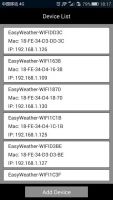 Aplikacja WS Tool - system Android (lista podczonych stacji)