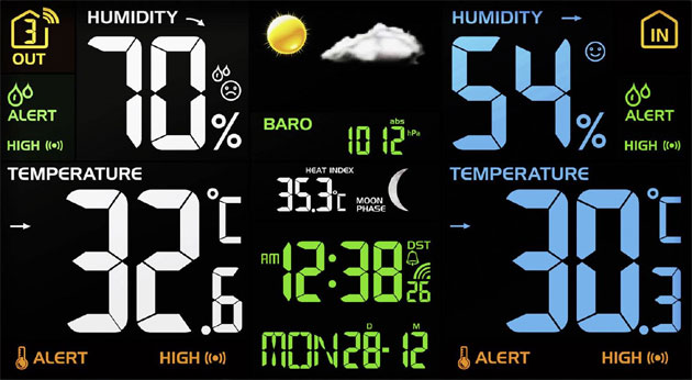 Stacja pogodowa EUROCHRON EFWS-Color - wywietlacz