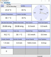 Stacja pogody typu HP3500 - oprogramowanie EasyWeather 2 (ekran główny)