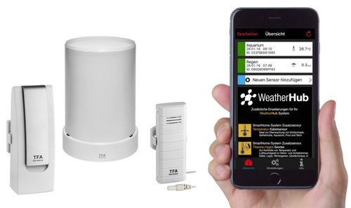 Stacja pogodowa TFA Dostmann WeatherHub SmartHome - zestaw z deszczomierzem i czujnikiem temperatury (31.4004.02)